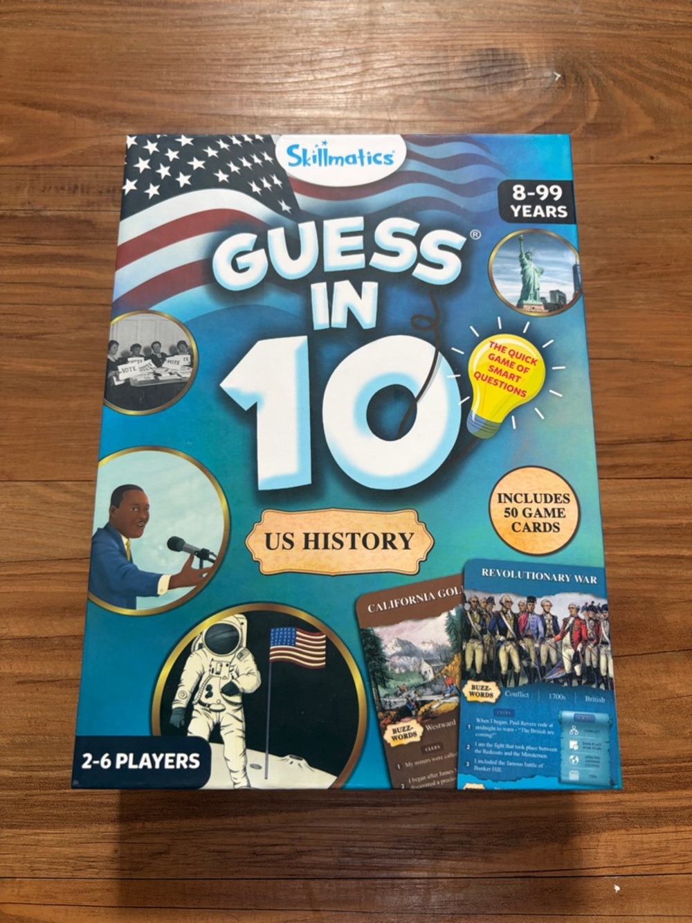 Guess in 10 US History Card Game - Blue